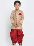 Boys' Brown Cotton Silk Blend Kurta and Pyjama Set