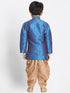 Boys' Light Blue Cotton Silk Blend Kurta and Dhoti Pant Set