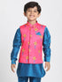 Boys' Pink Cotton Silk Blend Nehru Jacket