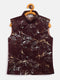Boy's Maroon Scuba Foil Print Nehru Jacket