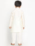 Boy's Cream Kurta With Pyjama Set