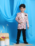 Boy's Pink Floral Printed Blazer