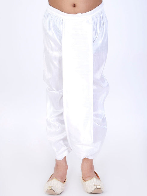 Boy's White Solid Dhoti Pants
