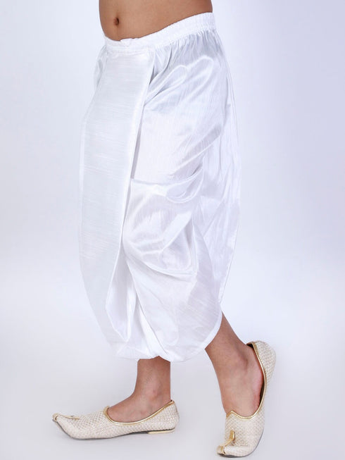 Boy's White Solid Dhoti Pants