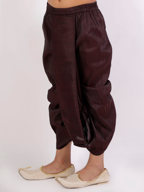 Boy's' Burgundy Silk Blend Traditional Dhoti