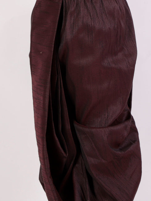 Boy's' Burgundy Silk Blend Traditional Dhoti