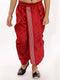 Boy's' Maroon Silk Blend Embroidered Dhoti