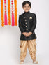 Boy's' Black And Rose Gold Indowestern Set