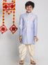 Boy's Lavender Indo Western Jacquard Sherwani And Dhoti Pant Set