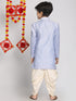 Boy's Lavender Indo Western Jacquard Sherwani And Dhoti Pant Set
