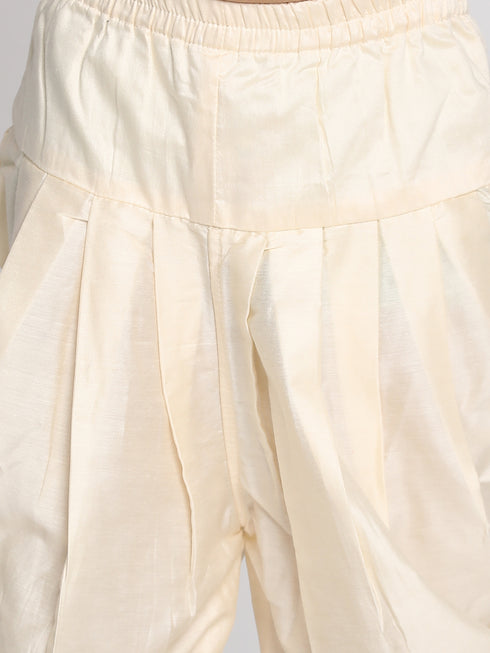 Boy's Lavender Indo Western Jacquard Sherwani And Dhoti Pant Set