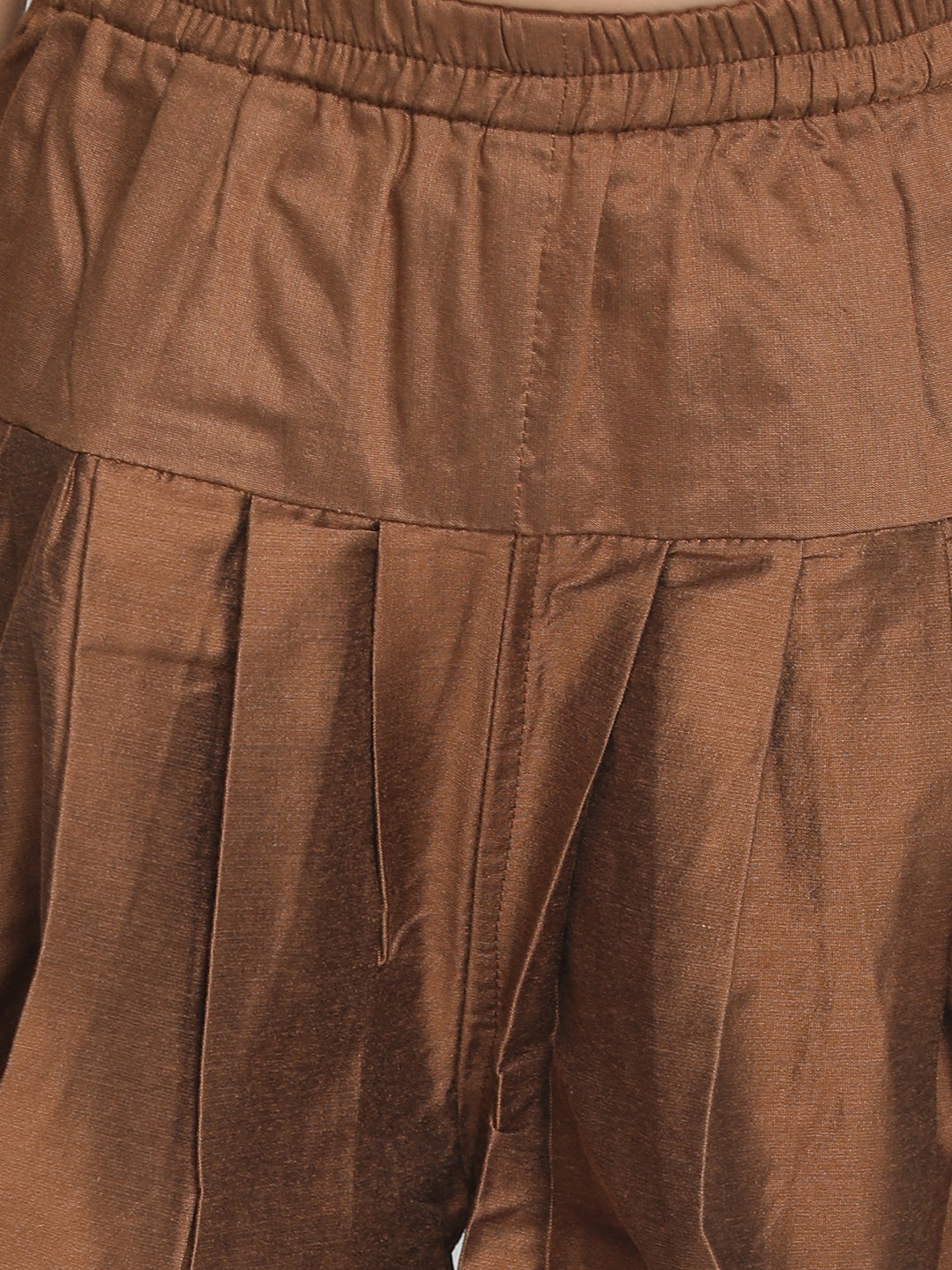Boy's Yellow Indo Western Jacquard Sherwani And Dhoti Pant Set