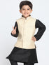 Boys' Beige Cotton Silk Blend Nehru Jacket