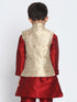 Boys' Gold Cotton Silk Blend Nehru Jacket