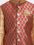 Boys' Maroon Cotton Silk Blend Nehru Jacket