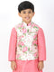Boy's Multicolor-Base-Cream Nehru Jacket