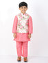 Boy's Multicolor-Base-Cream Nehru Jacket