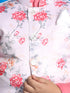 Boy's Peach Floral Print Jacket With Pink Kurta And Pyjama Set
