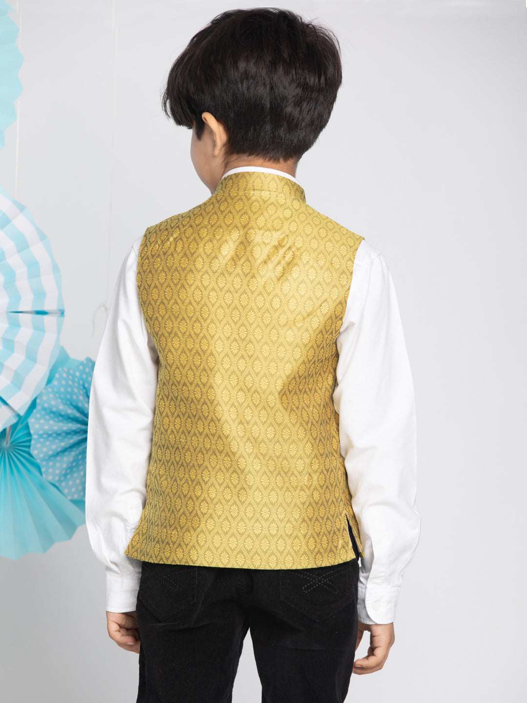 Boy's Yellow Nehru Jacket