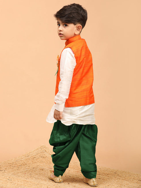 Boy's Republic Day Special Jacket Kurta Dhoti Set