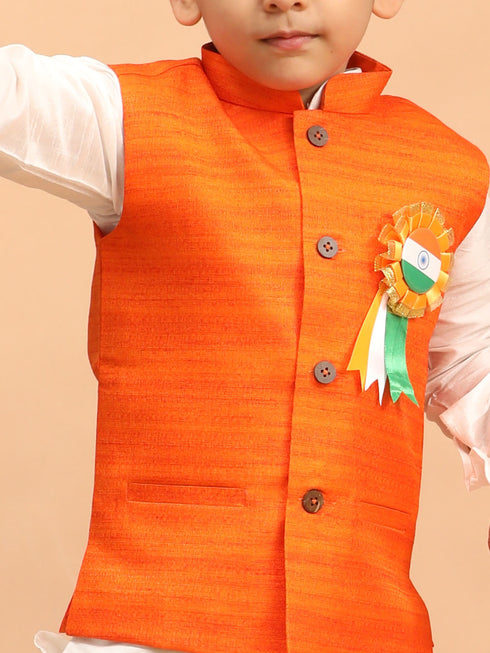 Boy's Republic Day Special Jacket Kurta Dhoti Set