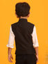 Boy's' Black Mirror Work Ethnic Jacket