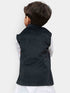 Boys' Black Velvet Nehru Jacket