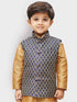 Boys' Blue Silk Blend Nehru Jackets