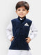 Boys' Blue Velvet Nehru Jackets