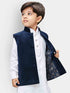 Boys' Blue Velvet Nehru Jackets