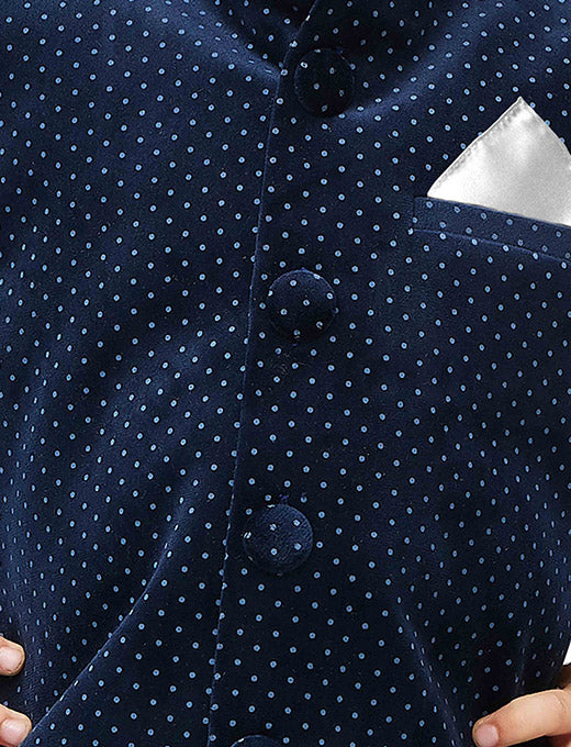 Boys' Blue Velvet Nehru Jackets