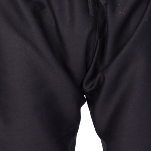 Boys' Black Cotton Silk Kurta and Pyjama Set