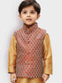 Boys' Maroon Silk Blend Nehru Jackets