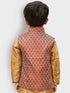 Boys' Maroon Silk Blend Nehru Jackets