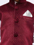 Boys' Maroon Velvet Nehru Jacket