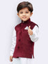 Boys' Maroon Velvet Nehru Jacket