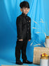 Boy's Black Silk Blend Jodhpuri