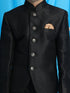 Boy's Black Silk Blend Jodhpuri