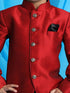 Boy's Maroon Silk Blend Jodhpuri