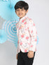 Floral Printed Peach Bandhgala Prince Coat Jodhpuri