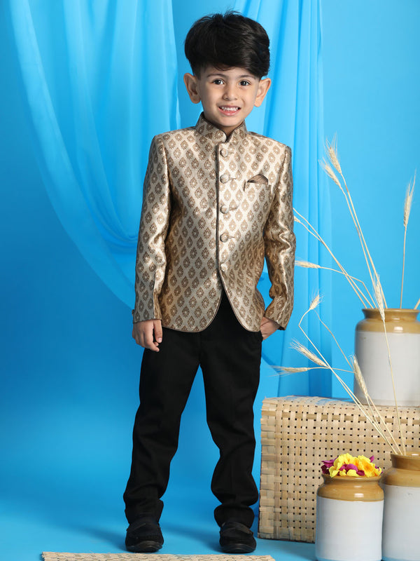 Boy's Bronze-Toned Silk Blend Jodhpuri