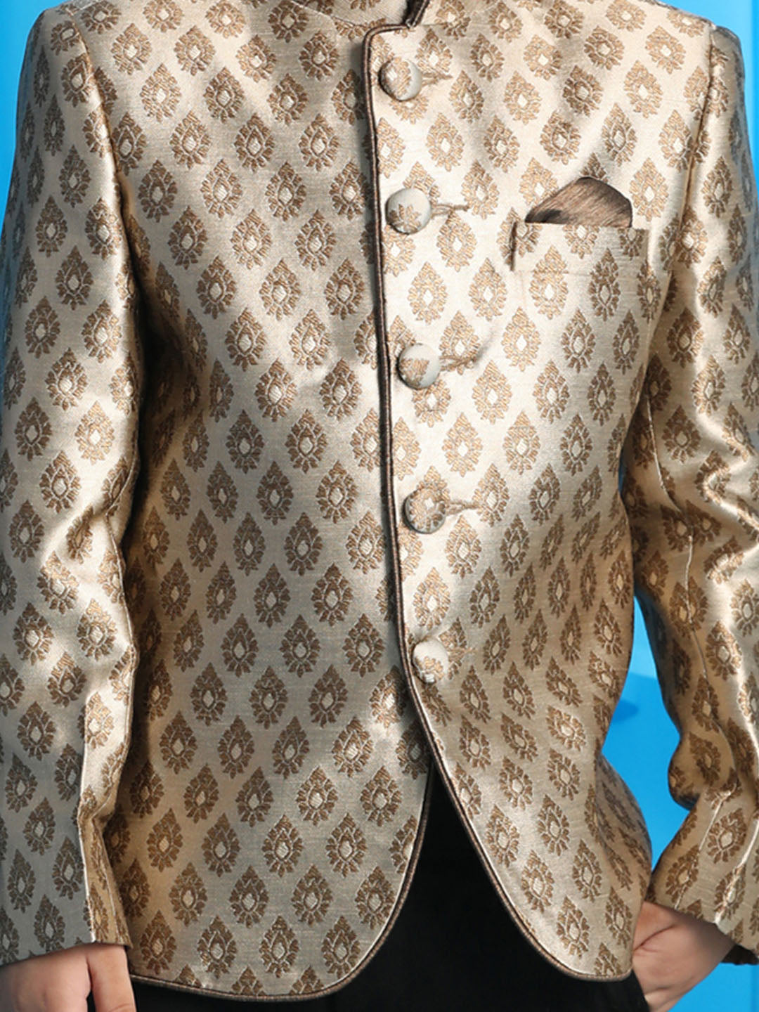 Boy's Bronze-Toned Silk Blend Jodhpuri