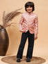 Boy's Pink Silk Blend Woven Jodhpuri
