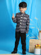 Boy's Black Ikkat Print Traditional Jodhpuri