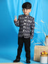 Boy's Black Ikkat Print Traditional Jodhpuri