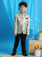 Boy's Light Green Woven Design Jodhpuri