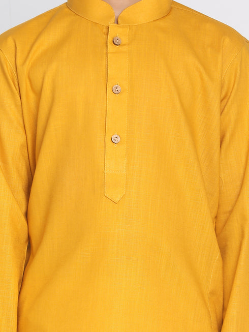 Boy's Mustard Kurta And Dhoti Set