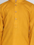 Boys Mustard And White Kurta Pyjama Set