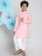 Boy's Pink Kurta And Dhoti Set