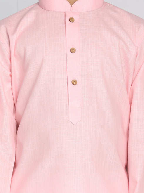 Boy's Pink Kurta And Dhoti Set